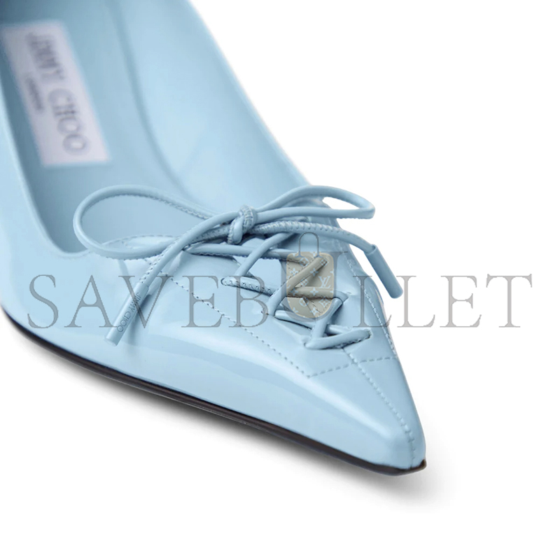 Ji*y Ch* scarlett 50 dusty blue patent leather pumps scarlett50pat